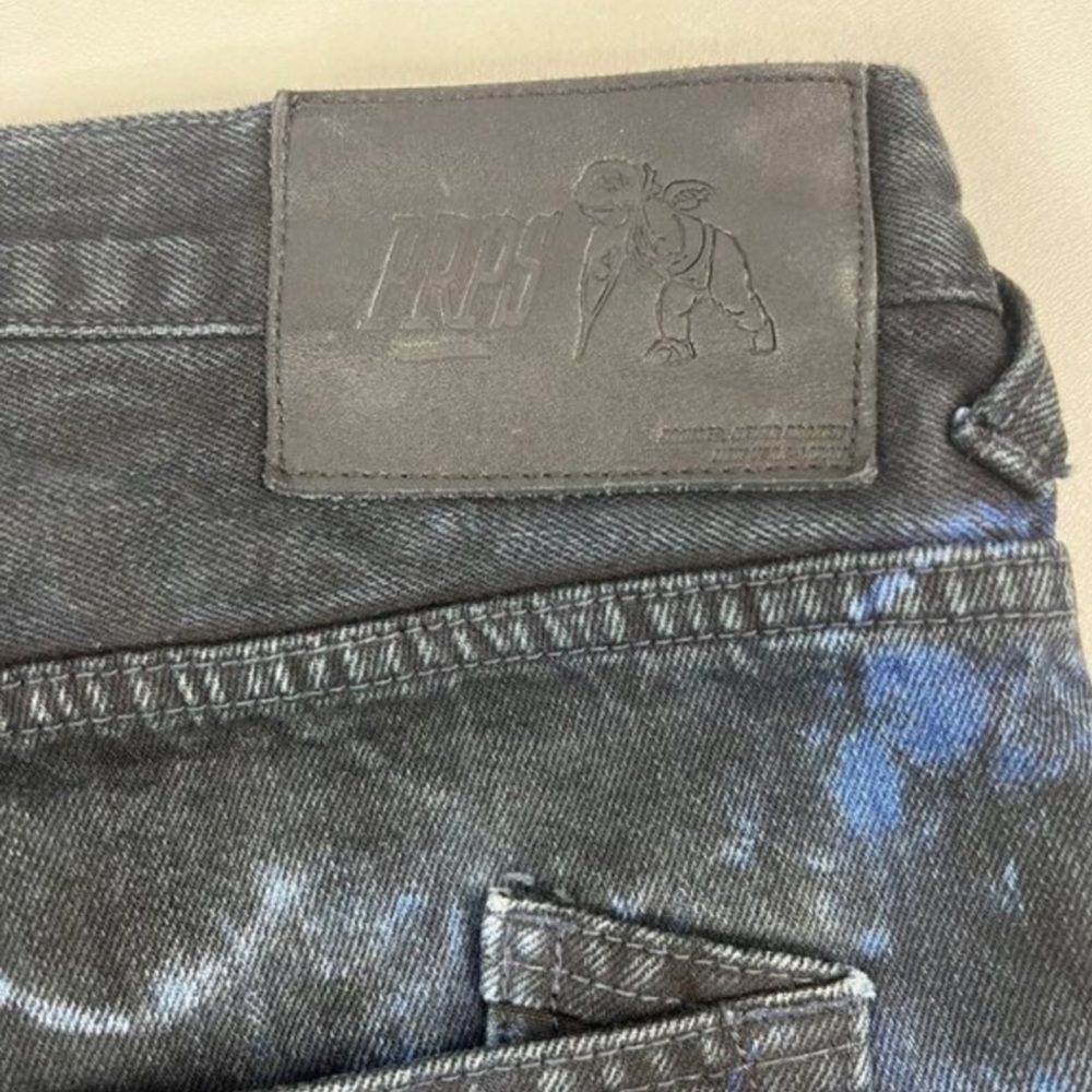 PRPS Barracuda Blue & Black Tie Dye Cotton 5 Pocket Jeans Mens Size 44X34‎